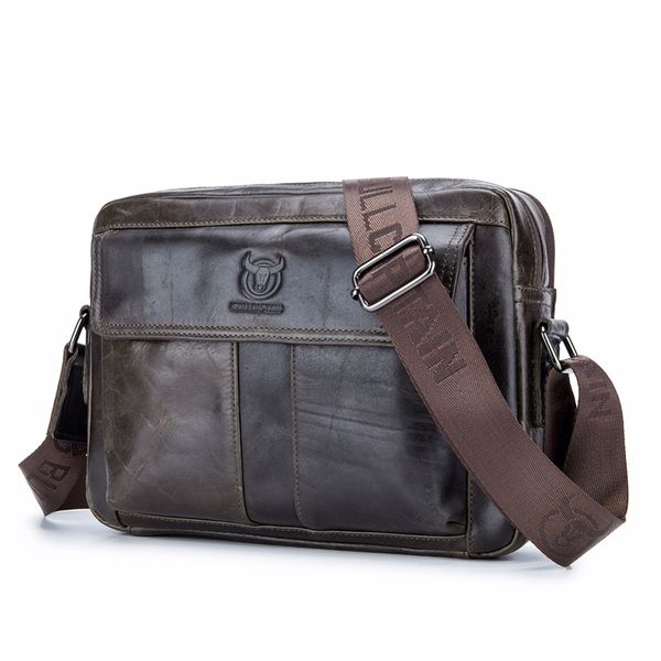 

bullcaptain genuine leather men bag casual business man shoulder crossbody bags cowhide large capacity travel messenger bags new