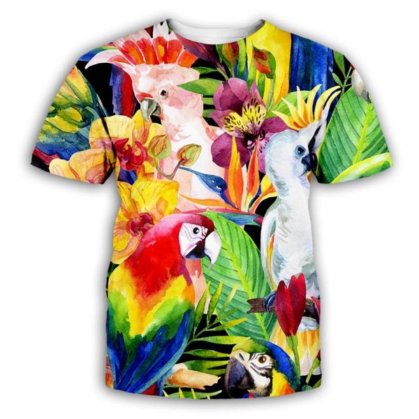 

2020 моды метанию роскоши mens конструктора тенниска тенниска тенниска личность животные parrot отвага 3d принтер мужской одежды одежды футб, White;black