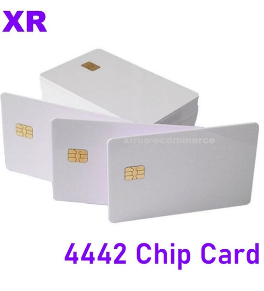

stock pure white fudan4442 pvc card contact ic card 4442 chip card for access control with ink jet printer thermal printer