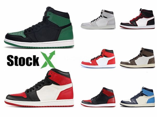 

new mens women basketball shoes 1s homage to home black red bred court purple trainers jumpman 1 brand 3 designer sneakers sports #964