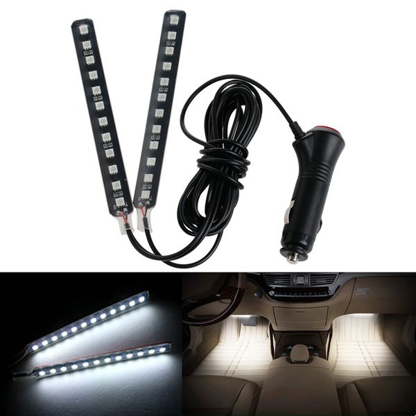 12 LED per auto SUV Interni vano piedi Pavimento Atmosfera decorativa Luce Strisce al neon Interni per auto Luce bianca
