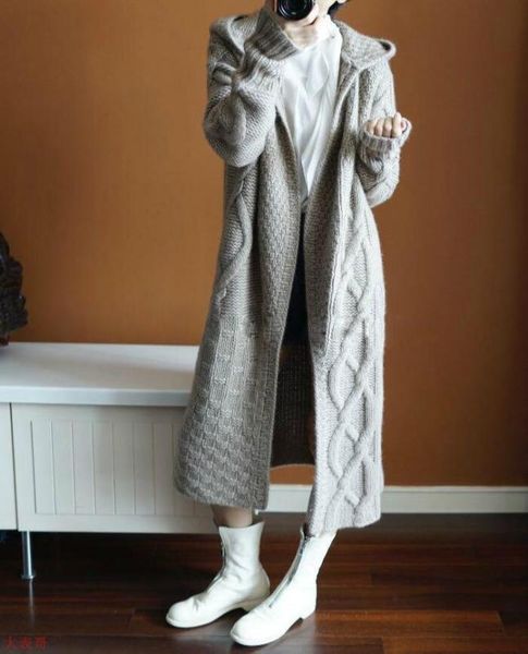 

women's knits & tees 2021 autumn winter sweaters korean style minimalist solid multi colors casual long cardigan, White