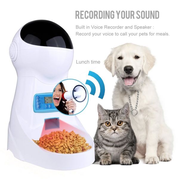Acheter Robot Automatique Pet Feeder Distributeur De Nourriture De Chats Pour Chiens Avec Rappel Vocal Rappel Programmable Contrôle Des Portions