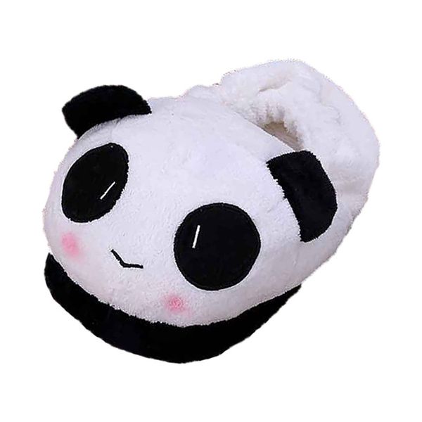 

Slipper Indoor Novelty for Lovers Winter Warm Slippers Lovely Cartoon Panda Face Soft Plush Household Thermal Shoes, White