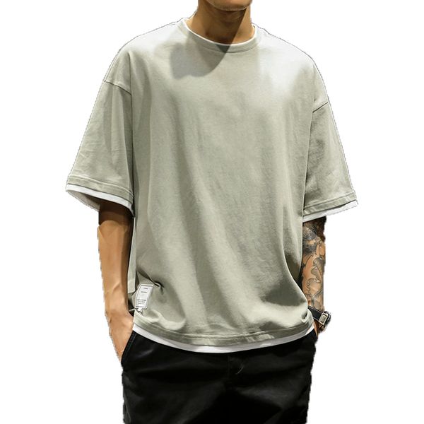 

2019 brand men t-shirts summer cotton short sleeve tshirt casual tee shirts male t shirt homme plus size 3xl men's & tees, White;black