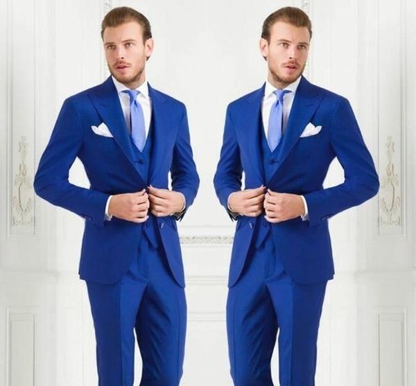 

tuxedos customs made blue mens suits slim fit bridegroom tuxedos for men three pieces groomsmen suit formal business jackets with vest, Black;gray