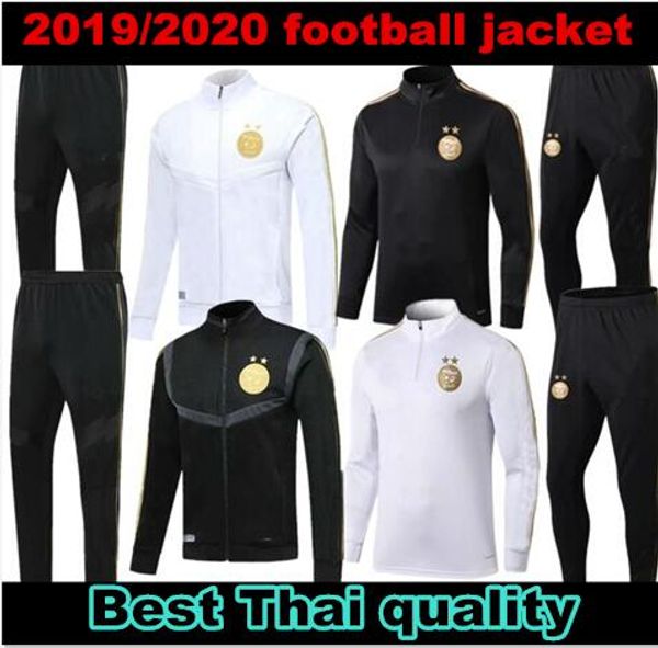 

2019 2020 algeria mahrez soccer jacket tracksuit 19 20 bounedjah tracksuit long zipper football shirt feghoul tracksuit football, Black