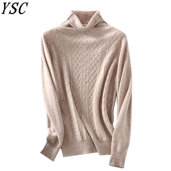 

women's sweaters ysc pattern s knitted pure wool sweater collar solid color slimming style ventilation pullovers, White;black