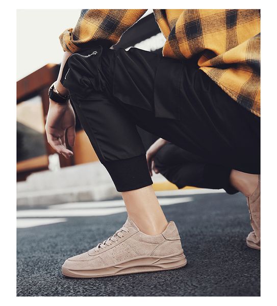 

2019 spring and autumn new leather casual shoes retro wild single shoes british tooling tide comfortable flat men's, Black
