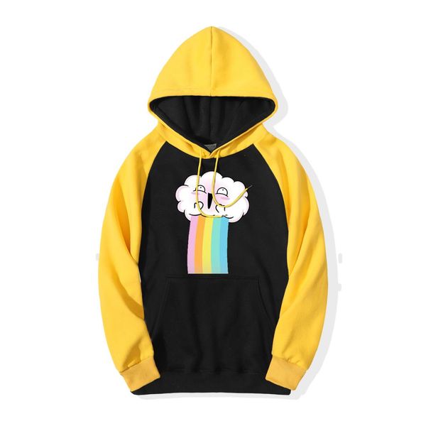 

kawaii cloud raglan hoodie men lgbt funny sweatshirt hoodies fitness pullover harajuku streetwear autumn fleece hooded tracksuit, Black