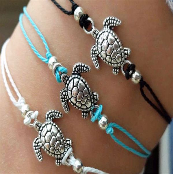 Günstige Sommer Strand Schildkröte Charme Seil String Fußkettchen Für Frauen Knöchel Armband Frau Sandalen Kette Fuß Schmuck