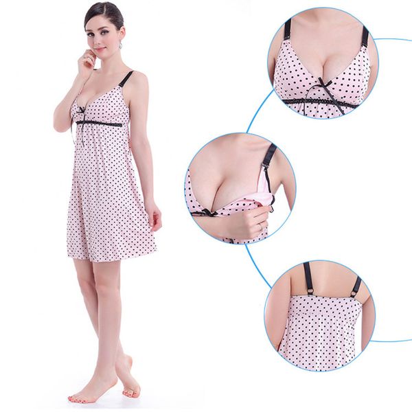 

dresses nursing bras women sleeveless women plus nightdress maternity clothing pregnancy nursing bra clothes breastfeeding girl, White