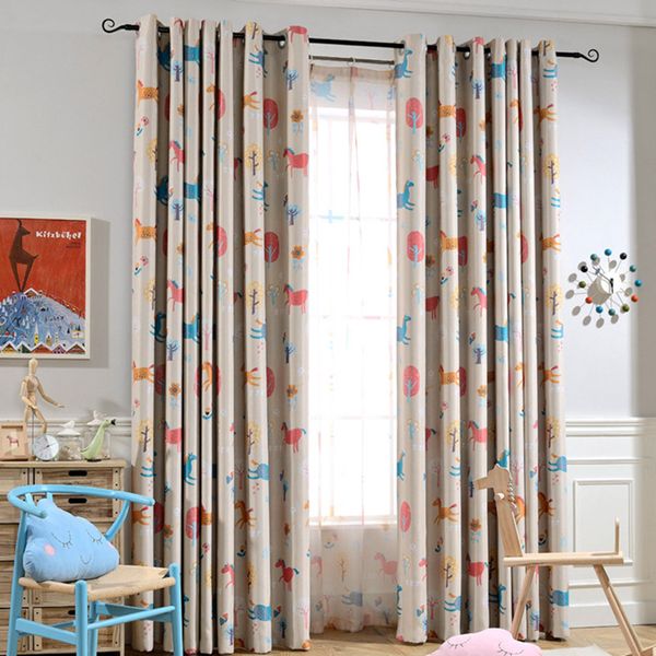 2019 Trojan Printed Curtains For Kid S Room Yellow Pink Blackout