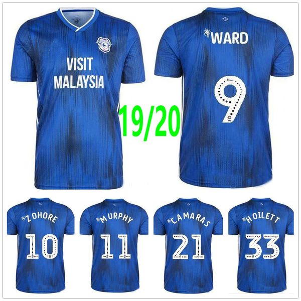 

2019 2020 Cardiff ZOHORE Soccer Jerseys 10 WARD 11 MURPHY 21 CAMARASA VASSELL GLATZEL HOILETT City Custom 19 20 Home Blue Football Shirt