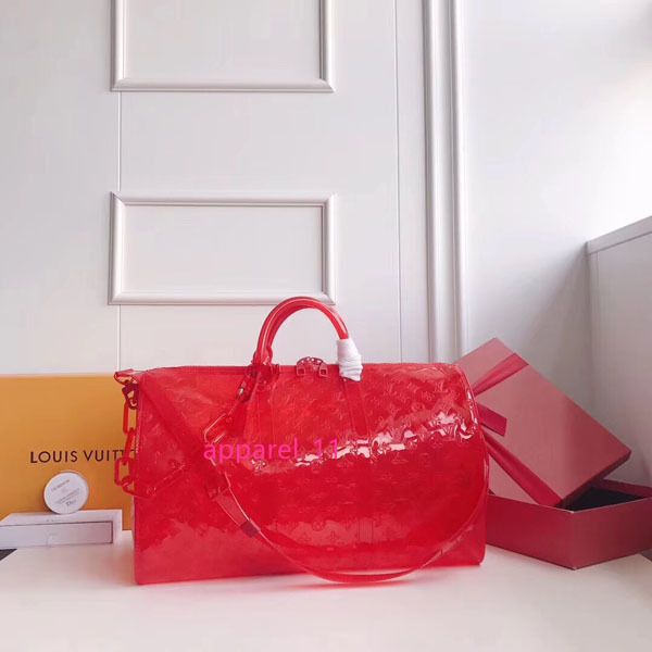 

l keepall сумки v большой емкости тотализаторы мужчины дорожная сумка 50 см перспектива пвх сумка женщины плечо вещевой мешок нести багаж су