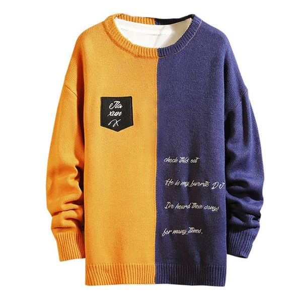 

свитер мужской одежды мягкая комфортная осень зима мужская осень новая тенденция моды строчка печати tops сыпучие длинным рукавом, White;black