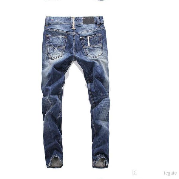 

men's fashion d&a joint jeans men's classic fashion straight micro elastic cotton 85% jeans, Blue