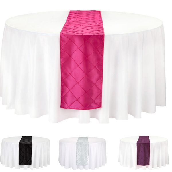 

20pcs 12"x108"/30cmx275cm pintuck taffeta table runner wedding party decoration