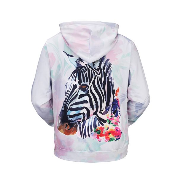 

europe and america new style couple's hoodie flower zebra loose-fit street hiphop-style large size long sleeve hoodie, Black