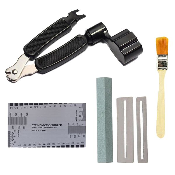 

5 piece luthier millstone stainless steel ruler wire clamp guitar tools kit instrument accessories