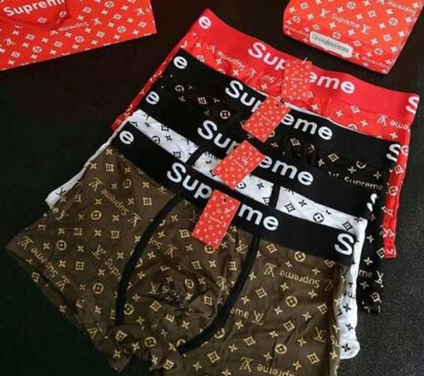 

sup + lv4 оптовая марка мужчины нижнее белье боксеры luxury трусы письмо дышащий soft короткие pant men boy design трусы 3 шт нет box, Black;white