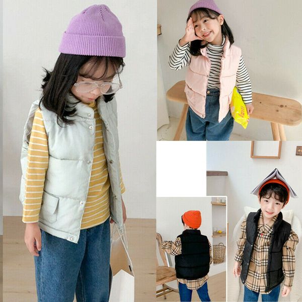 

kids baby coat vest outwear jacket boys light warm children's waistcoats for boy girl cotton winter autumn toddler coat clothes, Blue