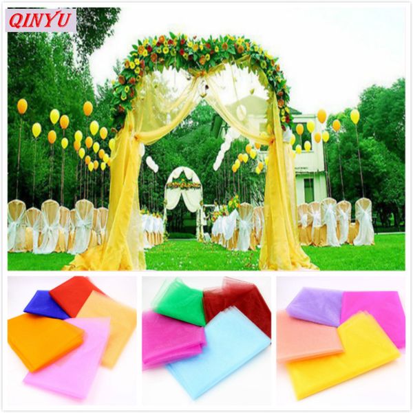 

organza 45cm*10m white crystal tulle spool craft wedding decoration tulle rolls gauze table party decor 8zsh015-1