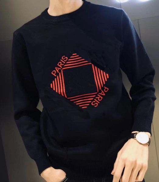 

mens paris hoodies long sleeve sweaters with branded letters 2020 fashion winter pullovers sweater knited men's sweatshirt clothes, White;black