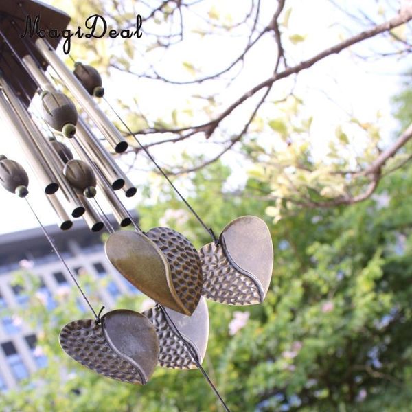 

magideal китайский фэн-шуй лаки ветер куранты металлические трубы главная сад outdoor living сердце декор windbells другое home decor