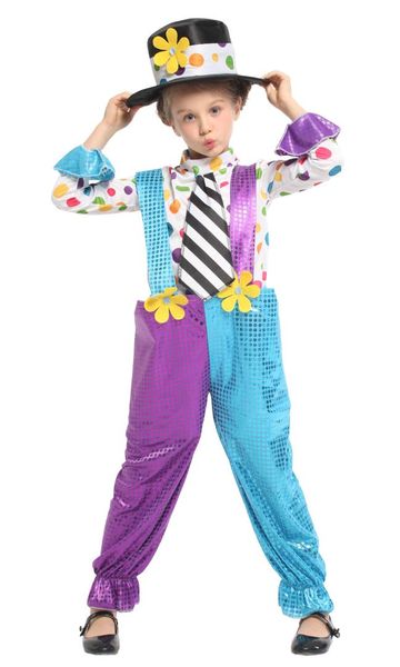 

shanghai story girl's clown costumes children funny circus clown fancy party costume halloween female cosplay costume, Black;red