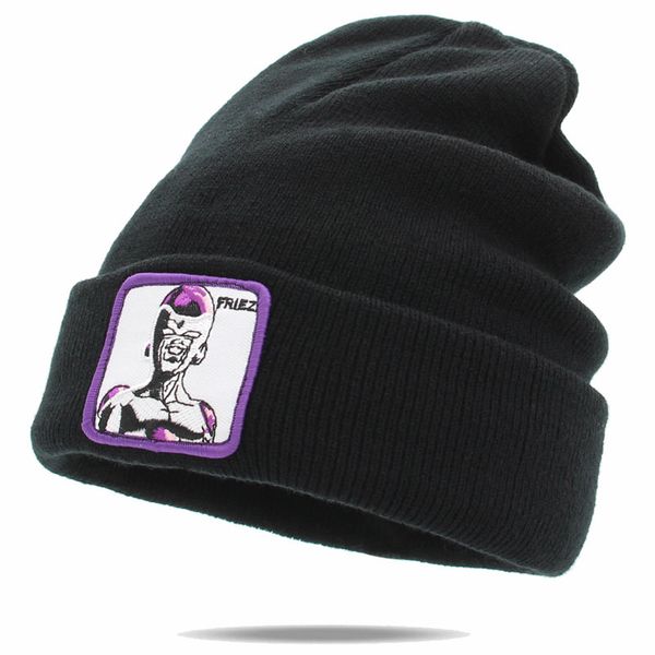 

dragon ball z majin buu beanie хлопок высокого качества вскользь шапочки для мужчины женщины теплого вязаного зима hat мода solid cap унисек, Blue;gray