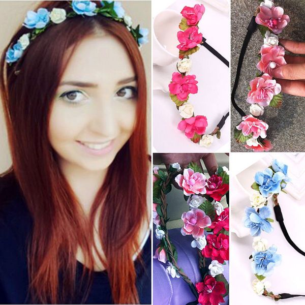 

new boho style floral flower rose party wedding hair wreaths headband hair band