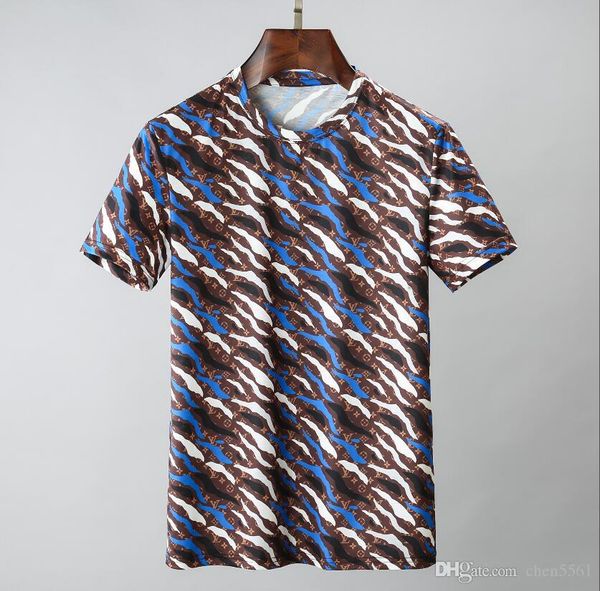 

2020 new style business fashion printing shirt men t-shirt leisure designe men brand new large with short sleeves men summer t-shirt, White;black