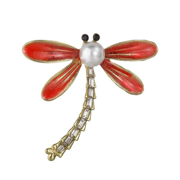 

yonew insect dragonfly rhinestone pins badge brooches for women men fashion jewelry retro boutonniere hijab pins, Gray