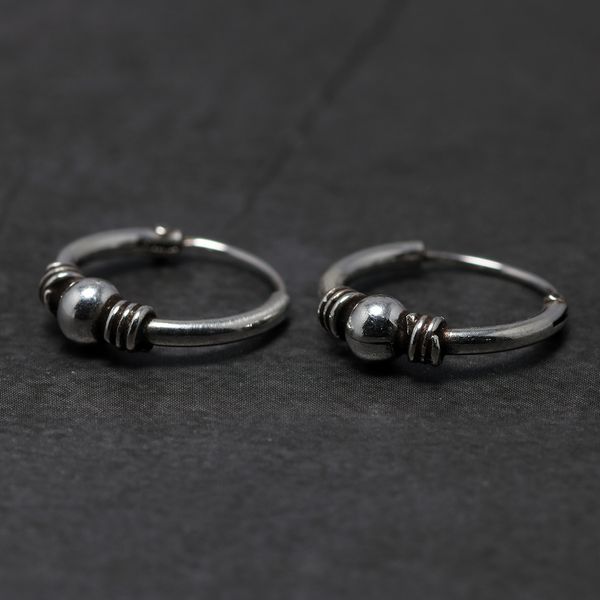 

real 925 sterling silver ear hoop for women men retro punk jewelry mini small hoop earrings ear bone buckle, Golden;silver