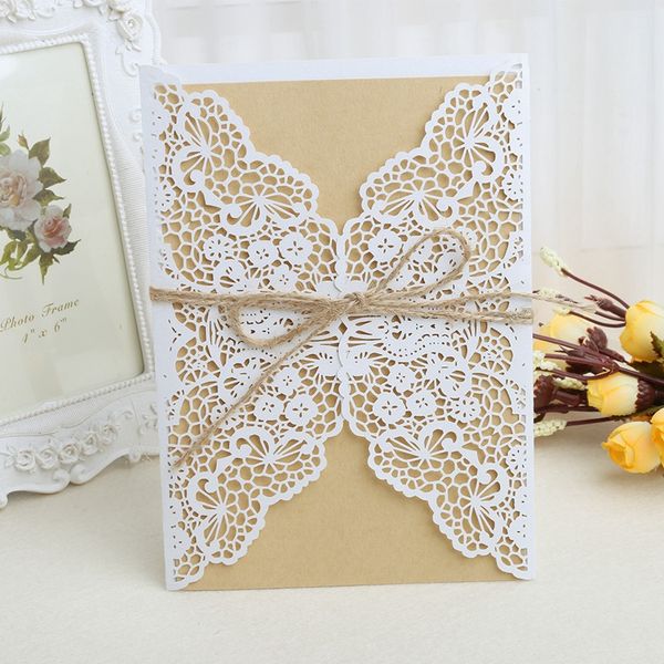 

10pcs wedding invitation cards kit with envelopes seals personalized printing