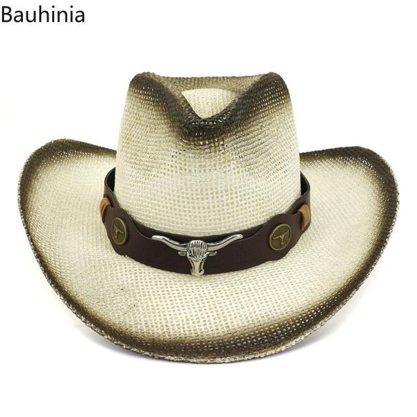 Men Sun Hats Summer Fashion Casual Straw Beach Holiday Cowboy Unisex Hat