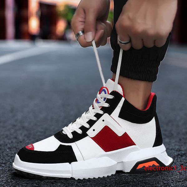 

men s designer black white red casual shoes fashion brown breathable outdoor indoor universal thick bottom casual sneakers 39-44
