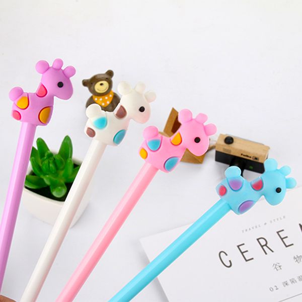 

48pcs/set manufacturer direct sales cartoon creative coloured deer neutral pen animal student office signature cute pen