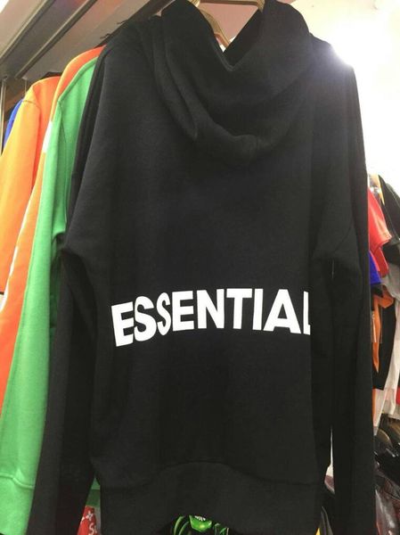 

18ss new hiphop fashion version justin bieber fear of god fog essentials oversized men women pullover hoodie sweatshirts, Black