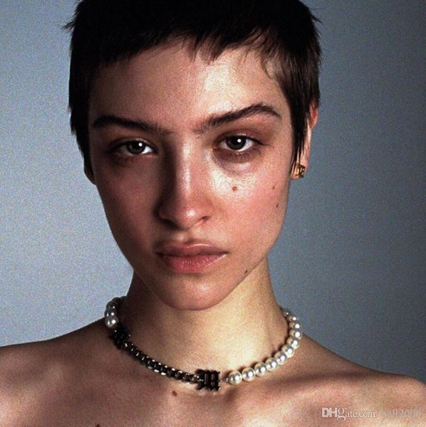 

misbhv 19ss latest pearl chain stitching bracelet fashion personality lady necklace, Silver