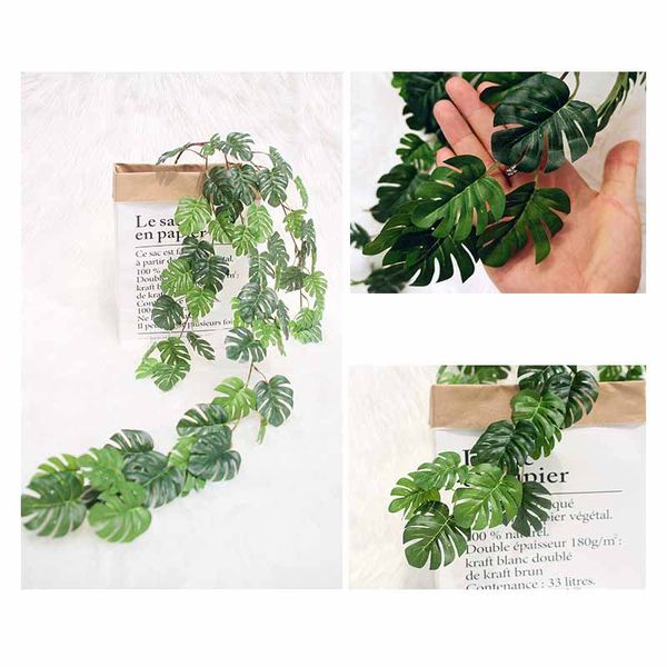 

1pcs leaves artificial plants turtle leaf rattan fake flower simulation home wedding show garden home decoration