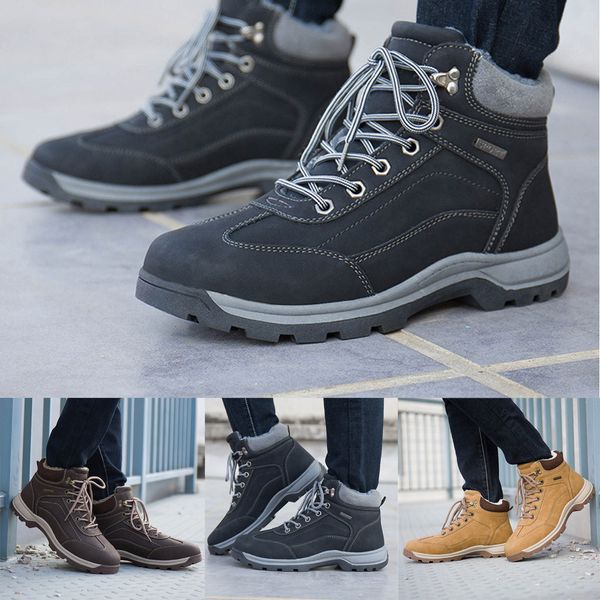 

men's fashion outdoor plus velvet warm anti-skiing sneakers hiking shoes