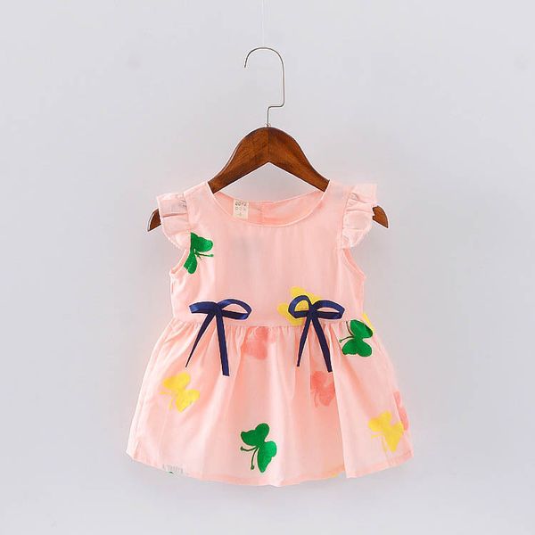 

kids designer clothes girls2020 summer new girls sleeveless vest skirt 1234-year-old childrens printed cotton skirt baby girl dress, Red;yellow