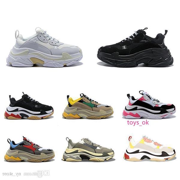 

designer triple-s paris 17fw triple s sneakers for men women black red white green casual dad shoes tennis increasing sneakers 36-45
