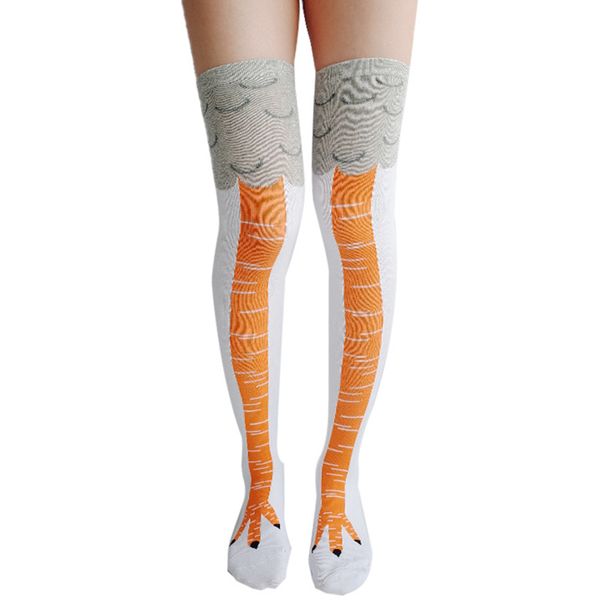 

3d funny chicken winter autumn women's socks thigh high sock 3d cartoon ainimals cute funny thin toe feet ladies creative socks, Blue