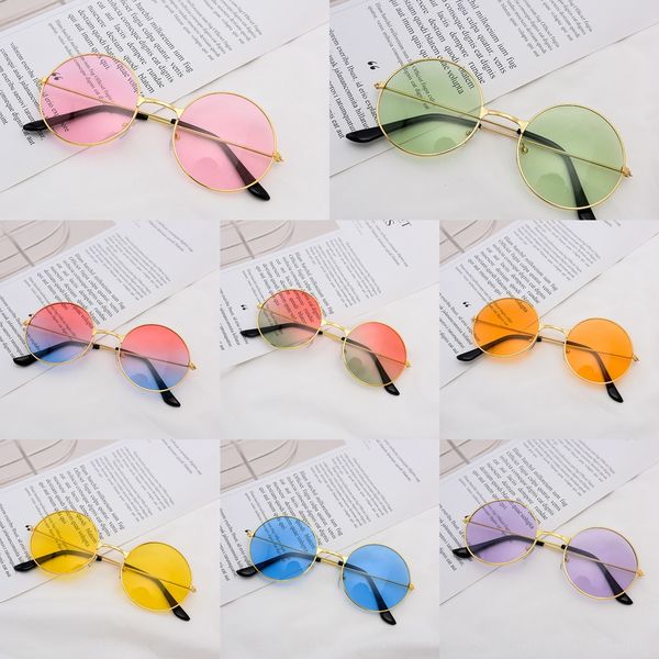 

colorful sun decorative female round colorful sun decorative female glasses sunglasses round sunglasses, Silver