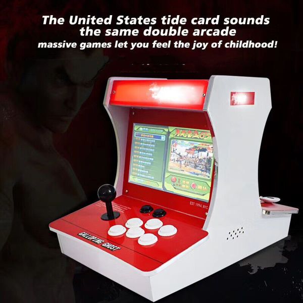 

new latest retro games console galloping ghost arcade double player 10 inch lcd rocker lever game console dhl ing