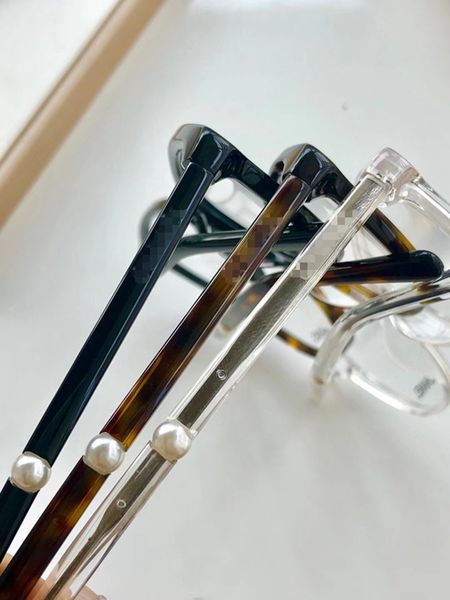 

wholesale-new lightweight ch3377 glasses frame 51-18-140 young women for prescription glasses artificial pearl decoration fullset packing, Black