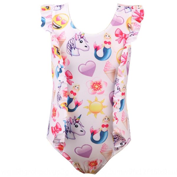 

2020 new baby one-piece cute spring sunscreen quick-drying girl unicorn lace swimsuit swimsuit swimsuit, White;black